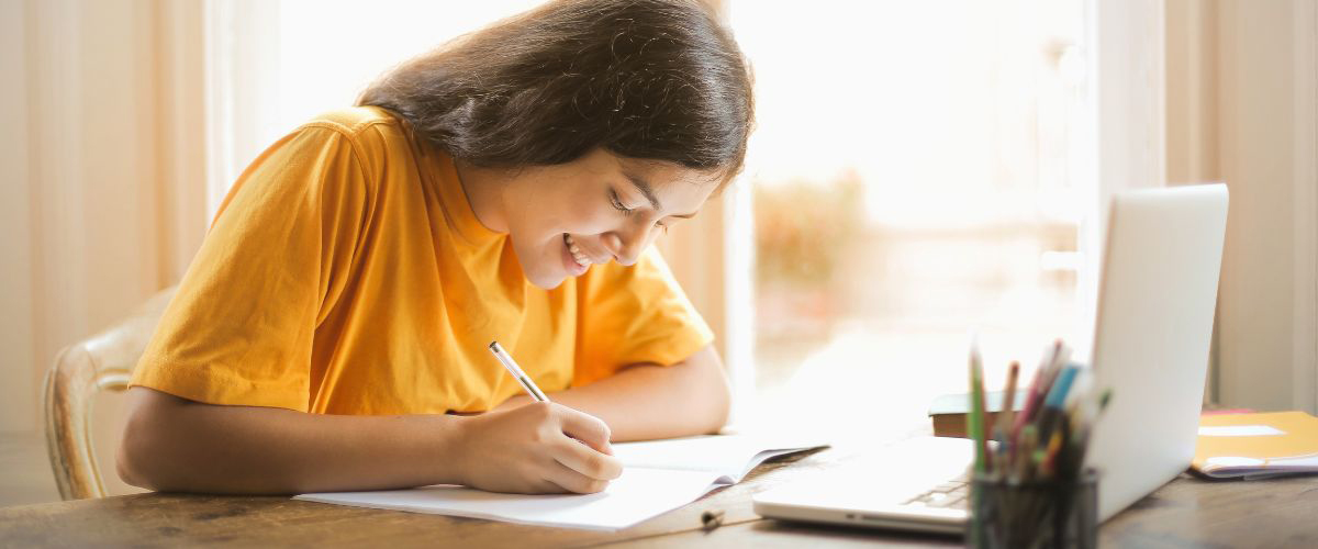 Woman editing her work